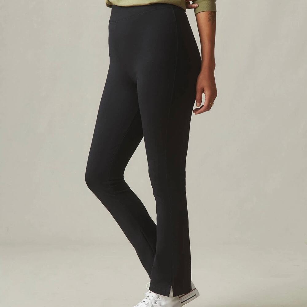 American Giant Ponte Knit Kick Flare Pant Women's 6 Tall Black Pull on